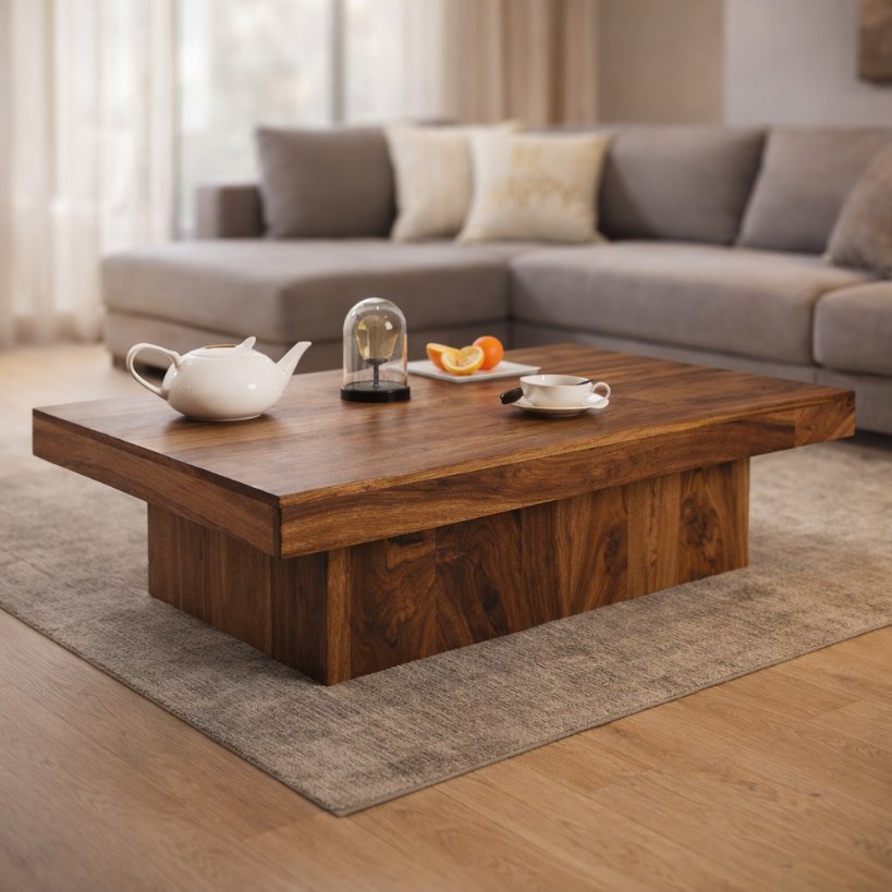 Modern Solid Wood Low-Profile Centre Table