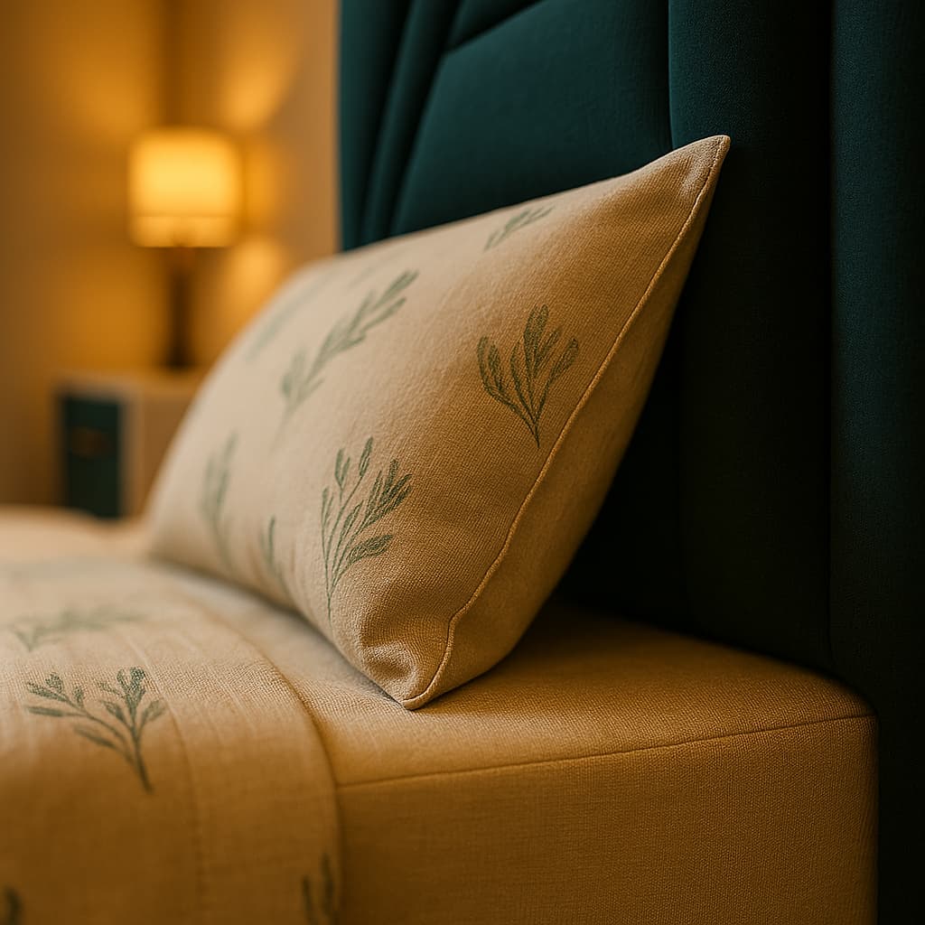 Aangan Modern Luxe Teal Panel Bed with Premium Storage Base