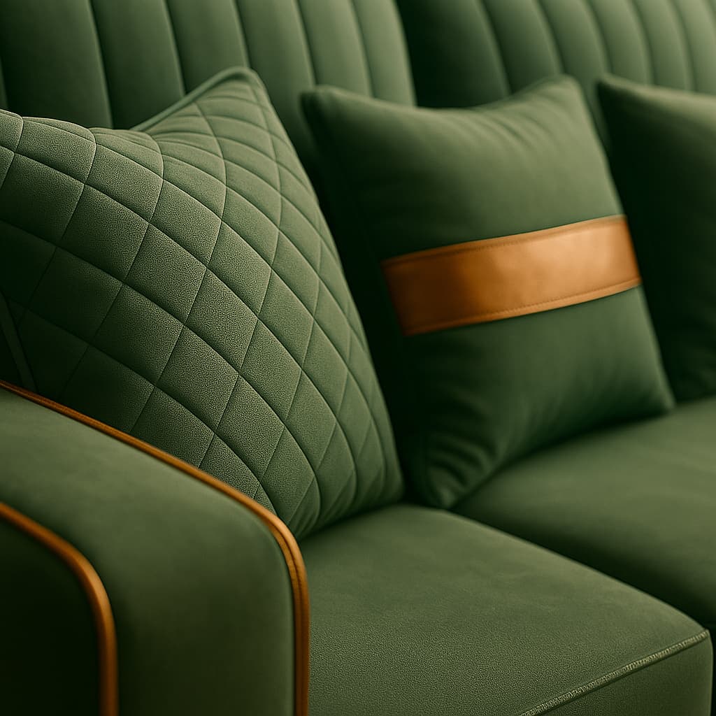 Aangan Turquoise Elite 7-Seater L-Shaped Sofa Set