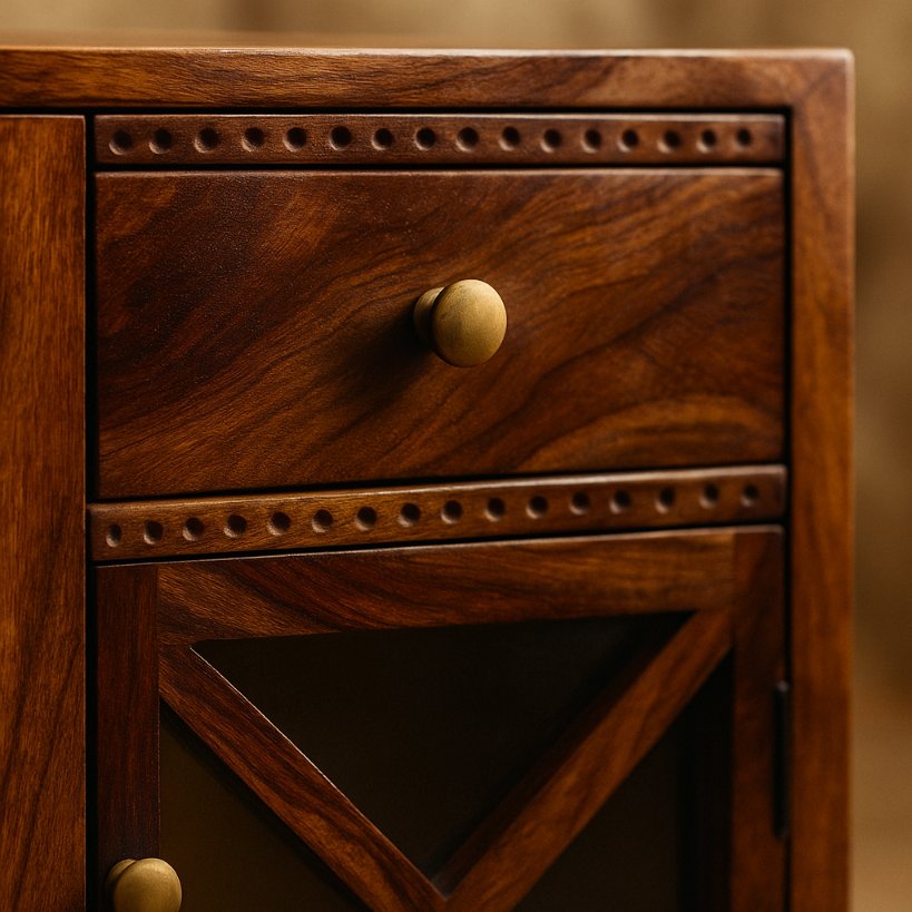 Aangan Cross-Frame Solid Wood Sideboard