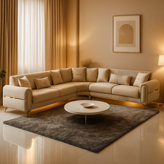 Aangan SoftAura 7-Seater Designer L-Shape Sofa