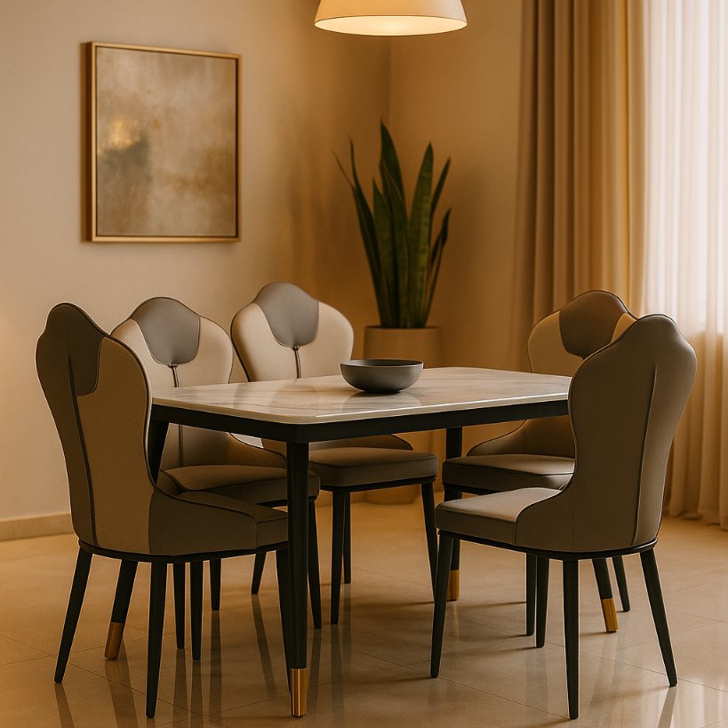 Aangan Modern Luxe 6-Seater Dining Set