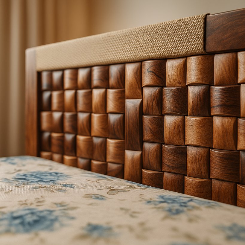 Aangan Sheesham Basket-Weave Design Bed