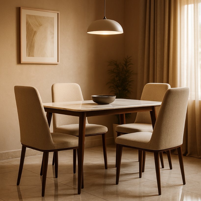 Aangan Minimal Luxe 4-Seater Dining Set