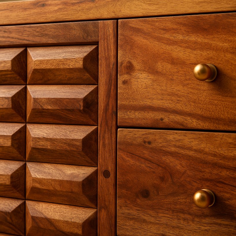 Aangan Carved Solid Wood Sideboard