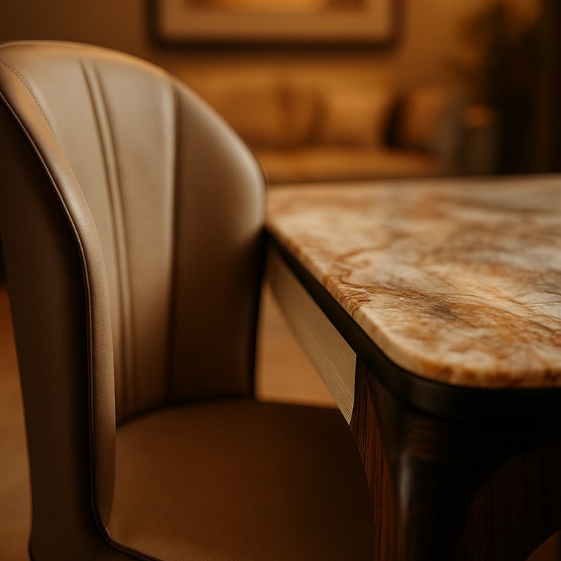 Aangan Premium Marble-Top Dining Set