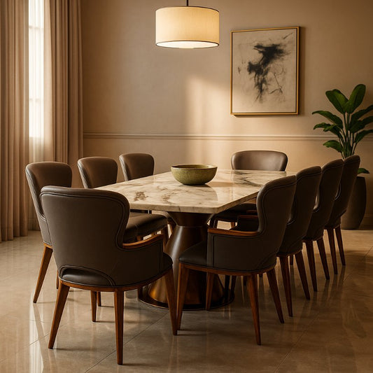 Aangan Premium Marble Dining Table – 6/8 Seater