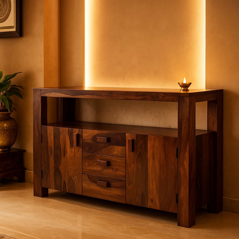 Aangan Contemporary Sheesham Console Sideboard