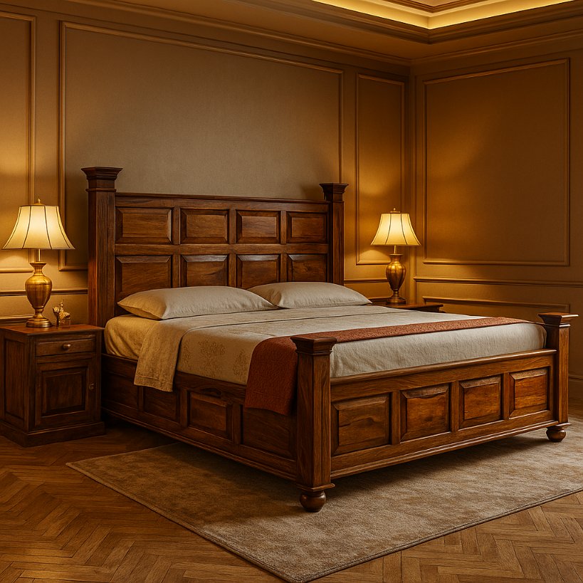 Aangan Classic Royal Panel Bed