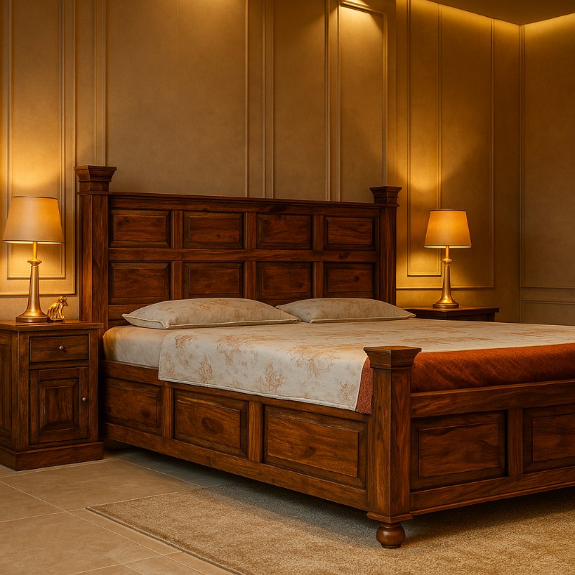 Aangan Classic Royal Panel Bed